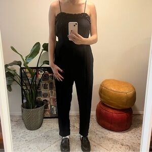 Navy Blue Jumpsuit with Ruffles